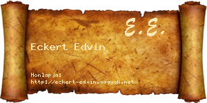 Eckert Edvin névjegykártya
